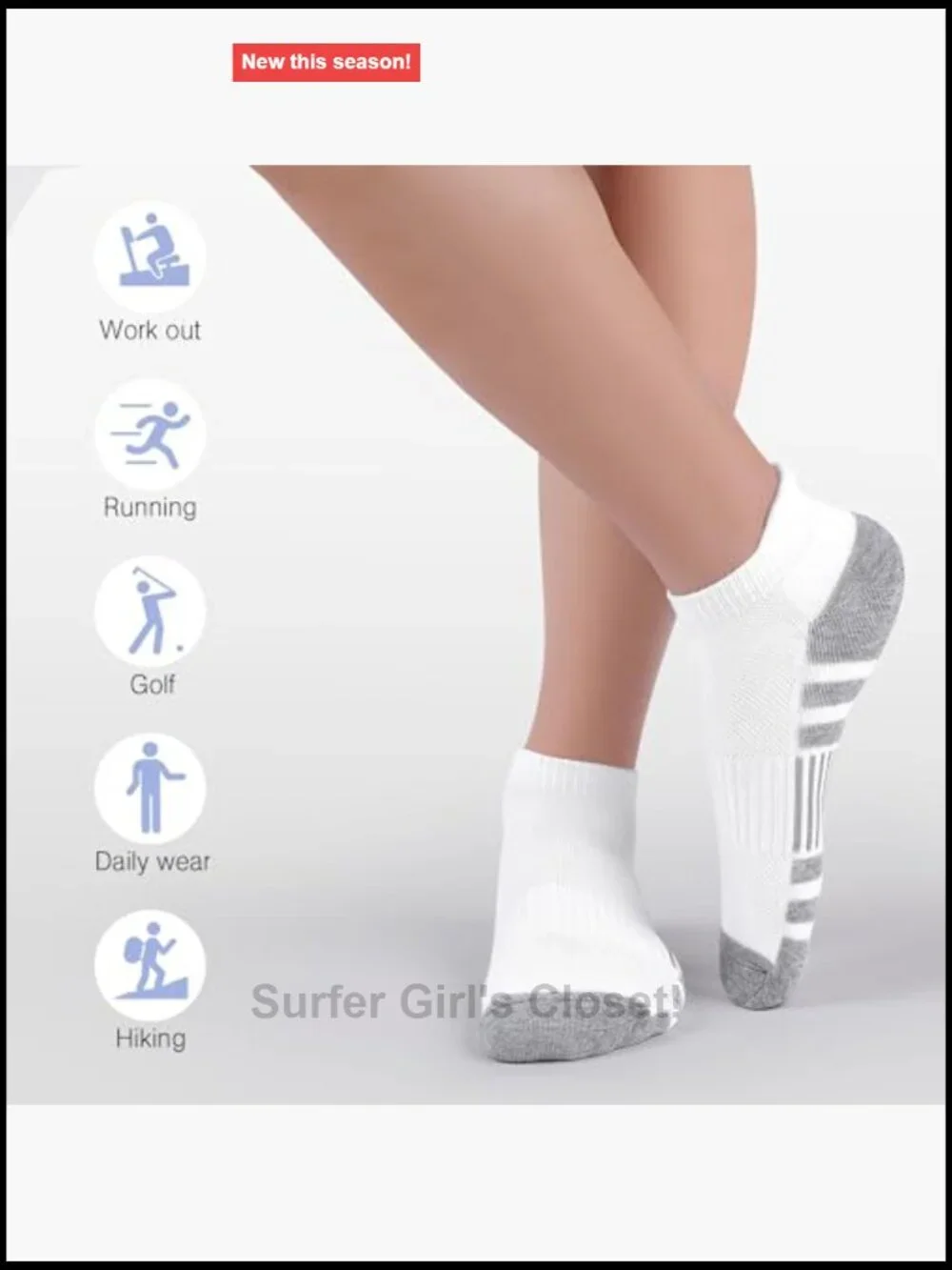 Ankle Athletic Running Socks Low Cut Cushioned Tab Socks 6 Pairs